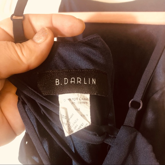 B. DARLIN, Navy, size 1/2, fit & flare, lace up back, sleeveless, EUC - Picture 4 of 6